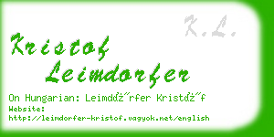 kristof leimdorfer business card